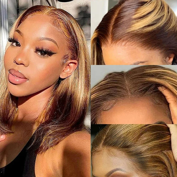Highlight Blonde Bob Silky Straight 13x4/13X6 Lace Front Wig