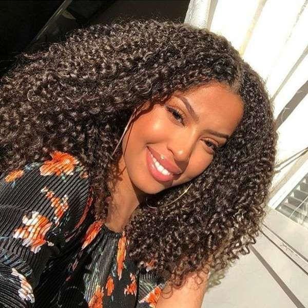 Full lace kinky deals curly human hair wig