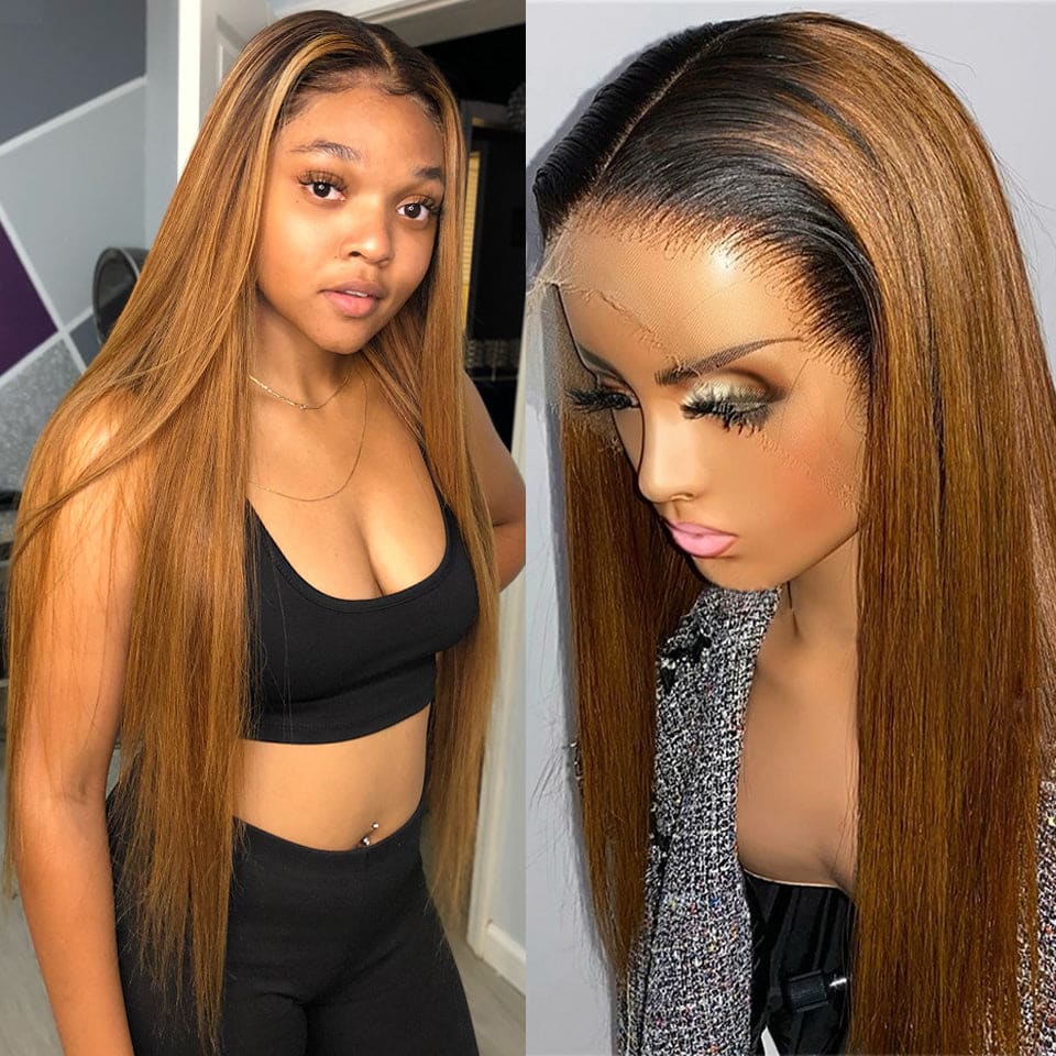 Iris 150% Ombre Color 1b Pre Pluck Human Hair Lace Front