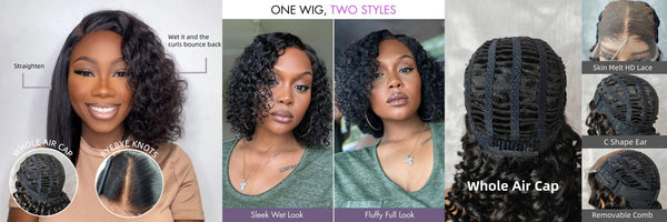 ✨ Magic Air Cap Wig 2 in 1 Wig for Summer: 1 Wig, 2 Styles!