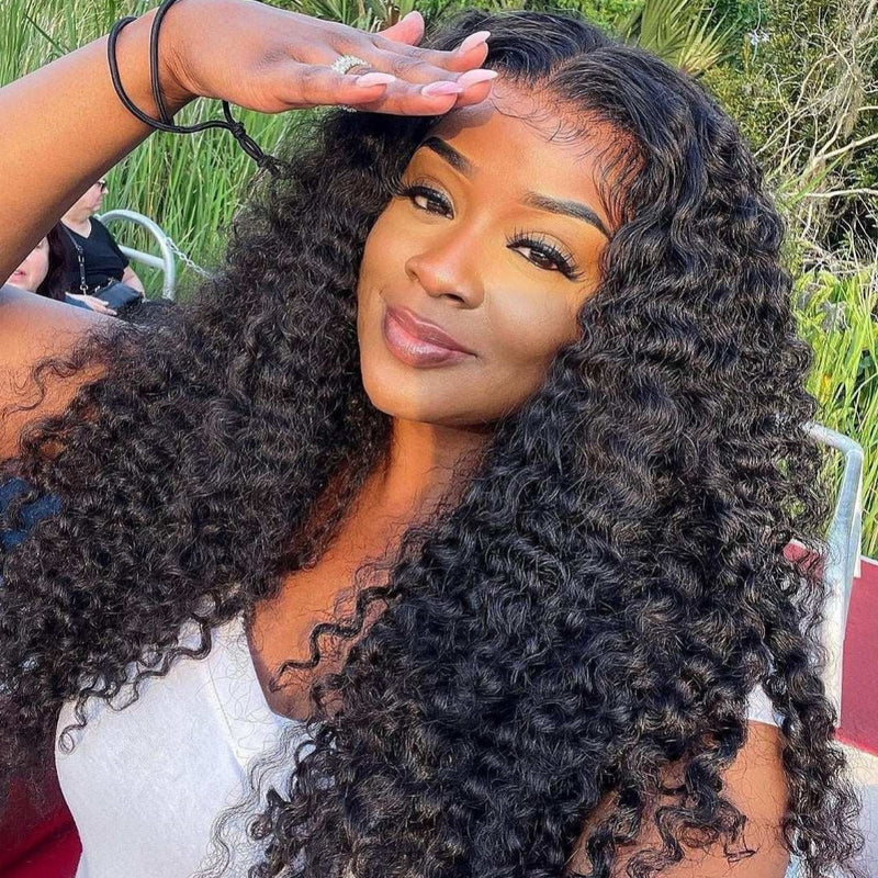 【Upgraded】PreCut 4-Line Invisible Strap 360 HD Lace Wig - Burmese Curly