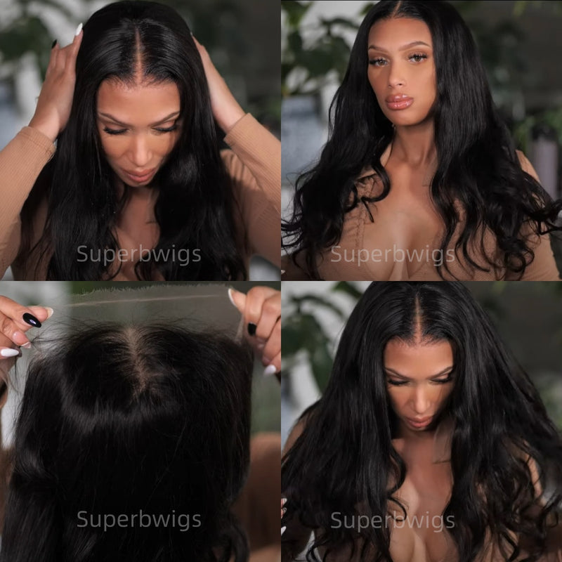 Bye~Bye~KNOTS HD Swiss Lace 13x4 Full Frontal Pre-plucked Hairline Wig - Body Wave Wavy