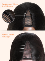 Upgraded EasiContour V-Part Glueless Wig With New Drawstring - Yaki Straight