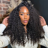 "370 Fitted Cap" HD LACE FRONT WIG WITH Invisible Strap - Kinky Curly