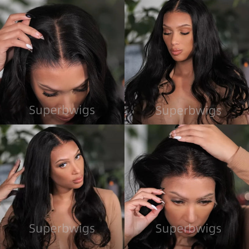 Bye~Bye~KNOTS HD Swiss Lace 13x4 Full Frontal Pre-plucked Hairline Wig - Body Wave Wavy