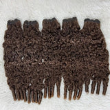 High Quality Virgin Human Hair Bundles Brown Color - Burmese Curly with Sperial Curl Ends