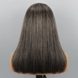 5x5/13x4 Transparent Lace Front Pre-plucked Salt and Pepper Color Wig - Straight