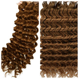 【Seamless Crochet Braids】Soft Feather Crochet Hair Extention Brown Color 100% Human Hair  - Deep Wave