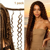 【Seamless Crochet Braids】Soft Feather Crochet Hair Extention Brown Color 100% Human Hair  - Deep Wave