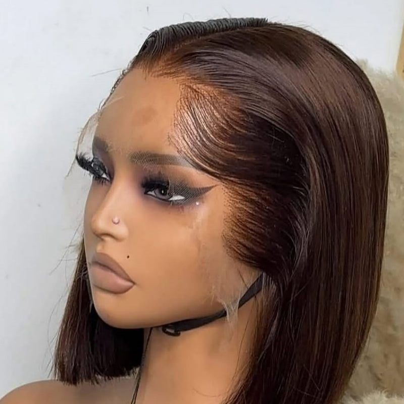 13x4/13X6 HD Lace Front LAGOS HAIRLINE #2 Brown Color Wig - Straight BOB