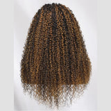 Upgraded EasiContour V-Part Glueless Highlight Color Wig With New Drawcord - Kinky Curly