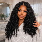 HD Lace 13x6 Fitted Cap Ear Tap Wig - Bouncy Curly with Finger Coily Ends