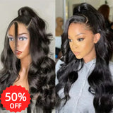 [50% OFF]HALF PRICE /// 13x4 Transparent Lace Front Preplucked Hairline Human Hair Wig - Body Wave