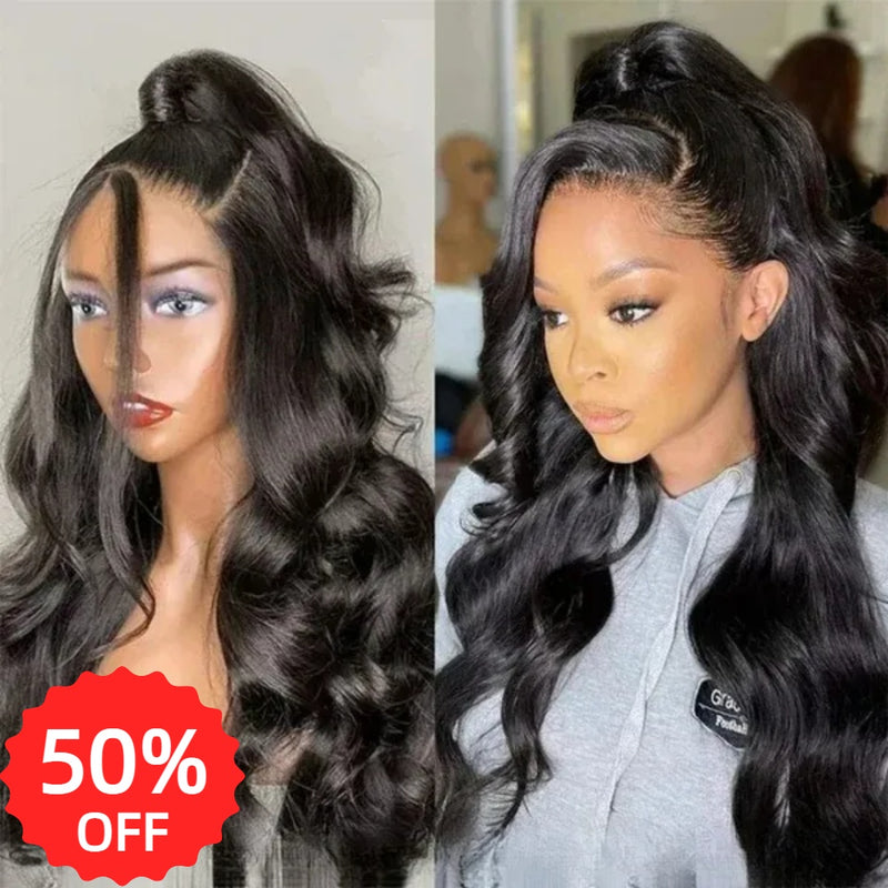 [50% OFF]HALF PRICE /// 13x4 Transparent Lace Front Preplucked Hairline Human Hair Wig - Body Wave