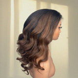 13x4/13x6 HD Lace Full Frontal Highlight Color with Drawstring Wig - Yaki Wave