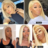 13X4/13x6 Lace Front Trasparent Lace 613 Blonde Bob Wig - Natural Straight
