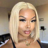 13X4/13x6 Lace Front Trasparent Lace 613 Blonde Bob Wig - Natural Straight