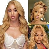 13x4/13x6 Transparent Lace Front Pre-Plucked Blonde Color Wig - Body Wave