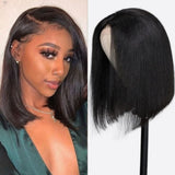 13x4/ 360 Transparent Lace Front Human Hair Wigs - Yaki Straight Bob
