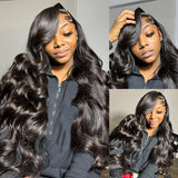 13X4 FULL FRONTAL HD LACE UPGRADED PREPLUCKED BODY WAVE HUMAN HAIR LACE FRONT WIG