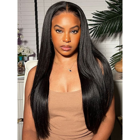 13X4 Full Frontal HD Swiss Lace Upgraded Pre-plucked Hairline Wig - Yaki Straight