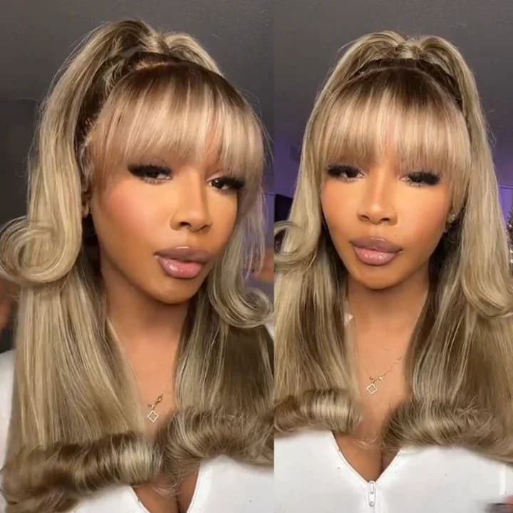 13x4 PRE-PLUCKED BLONDE HIGHLIGHT  P16/613 Body Wave Lace Front WIG