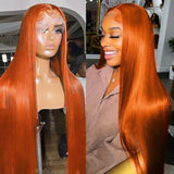 13x4 PRE-PLUCKED GINGER BODY WAVE HUMAN HAIR LACE FRONT WIG