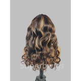 13x4 Transparent Lace Front Highlight Honey Blonde Color Wig - Wavy