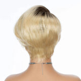 13x4 Transparent Lace Front Pixie Cut Short Blonde Color Wig - Styled Short