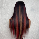 13x6 Full Frontal Transparent Lace Highlight Color Wig -  Straight