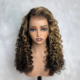 13x6 HD Lace Upgraded Pre-plucked Highlight Color Wig -Bouncy Loose Wave