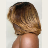 13x6 Transparent Lace Front Pre-plucked 150%180%250% Ombre Honey Blonde Wig - Layered Bob