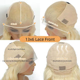 13x6 Transparent Lace Front Pre-plucked Hairline Ash Blonde Colorful Wig - Straight