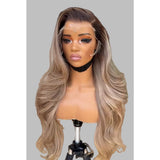 13x6 Transparent Lace Front Pre-plucked Ombre Blonde Color 150%180% Wig - Body Wave Wavy