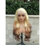 13x6 Transparent Lace Front Pre-plucked Ombre Blonde Color 150%180% Wig - Body Wave