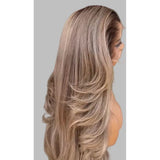 13x6 Transparent Lace Front Pre-plucked Ombre Blonde Color 150%180% Wig - Body Wave Wavy