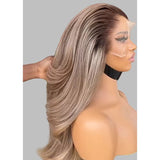 13x6 Transparent Lace Front Pre-plucked Ombre Blonde Color 150%180% Wig - Body Wave Wavy