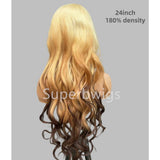 13x6 Transparent Lace Front Pre-plucked Ombre Blonde Color 150%180% Wig - Body Wave