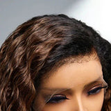 13x6 Transparent/Swiss Lace Ombre Brown Color 4C Edge 150%180% Wig - Water Wave