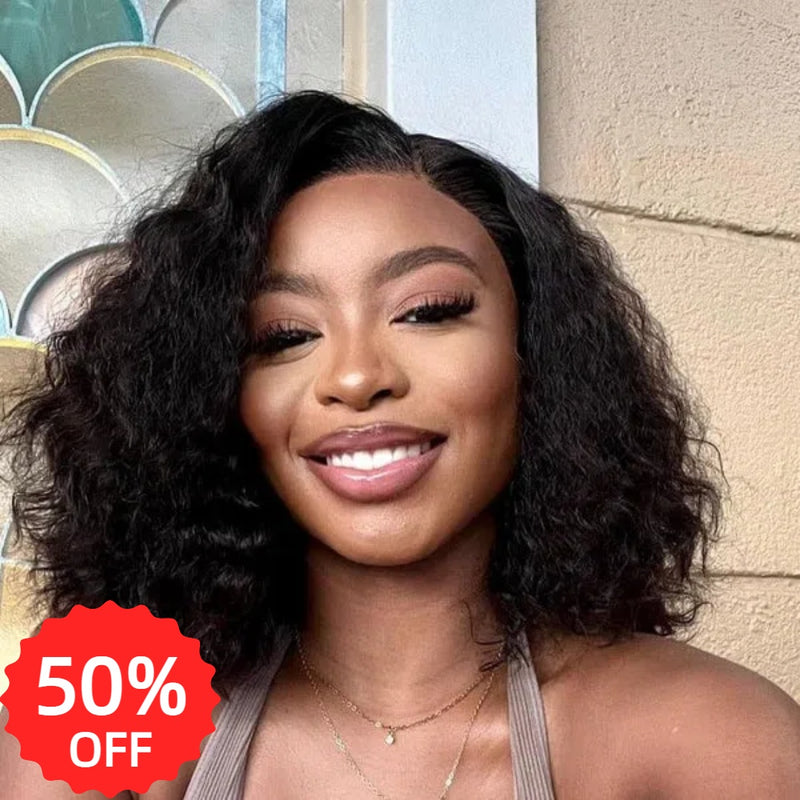 [50% OFF]HALF PRICE /// 360 Transparent Lace Front Human Hair Wig - Loose Wave Bob