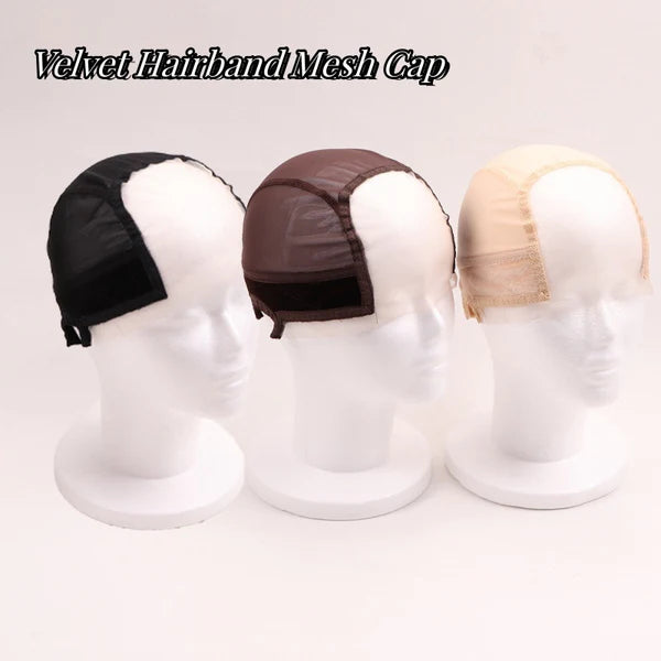 4X5 LACE VELVET HAIRBAND MESH CAP STRETCH WIG LACE HEAD COVER LACE WIG CAP