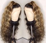 HD Lace 13x6 Fitted Cap Ear Tap Highlight Color Wig - Bouncy Loose Wave