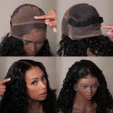 "370 Fitted Cap" HD SWISS LACE FRONT WIG WITH TRANSPARENT DRAWSTRING - Water Wave