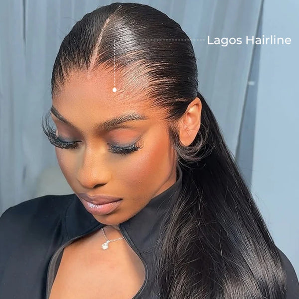 "LAGOS" M-Shaped HAIRLINE 360 HD Lace Invisible Strap Wig - Straight