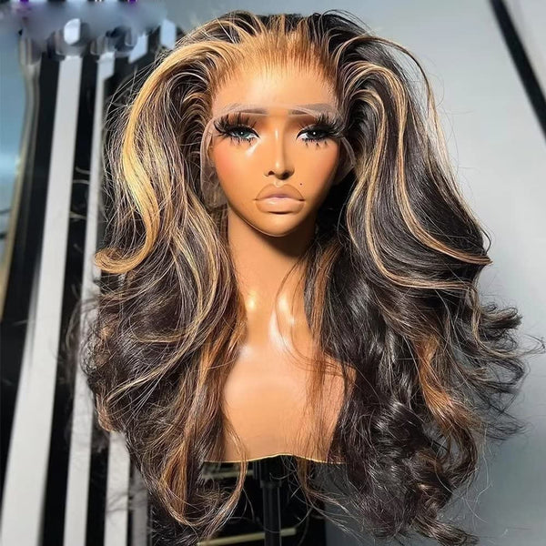 13x4/13x6 HD Swiss Lace Upgraded Pre-plucked Hairline Highlight Color 150% 180% Wig - Body Wave