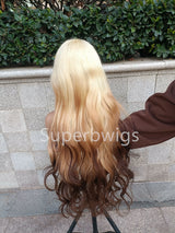 13x4/13x6 Transparent Lace Front Pre-plucked Ombre Blonde Color 150%180% Wig - Body Wave