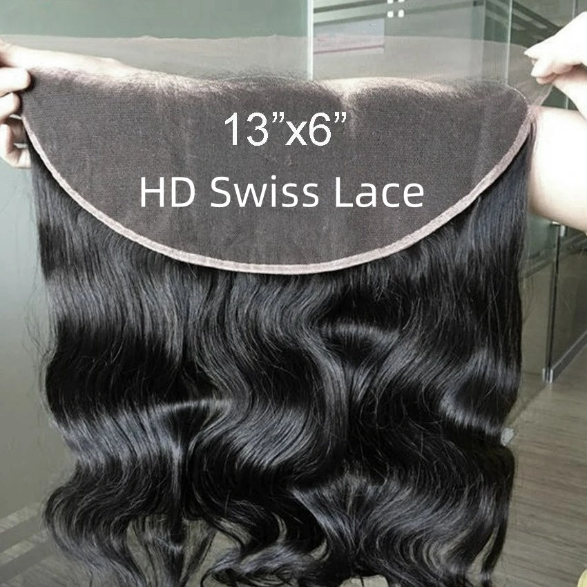 5x5/6x6/13x4/13x6 HD Swiss Lace Frontal and Closure Upgraded Pre-Plucked Hairline - BODY WAVE