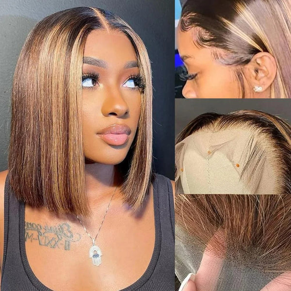 Highlight Blonde Bob Silky Straight 13x4/13X6/360 Lace Front Wig
