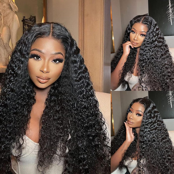 BYE~BYE~KNOTS HD SWISS LACE 5X5 CLOSURE LACE WIG - DEEP WAVE