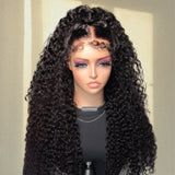 【Upgraded】PreCut 4-Line Invisible Strap 360 HD Lace Wig - Water Curl with Curly Edge